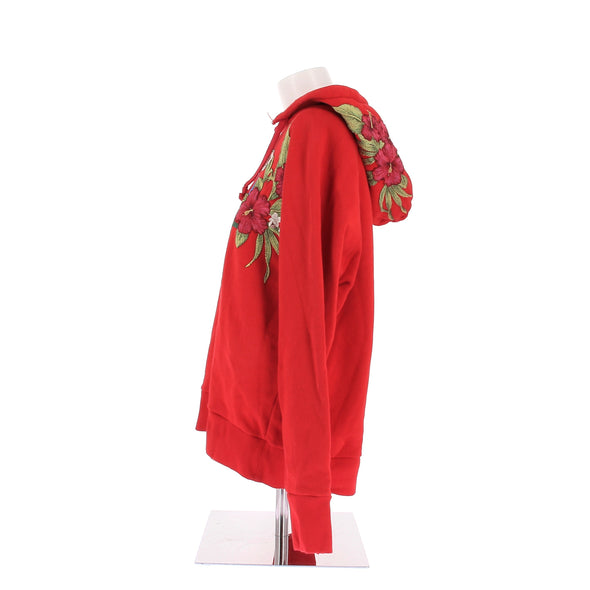 Sweatshirt à capuche rouge