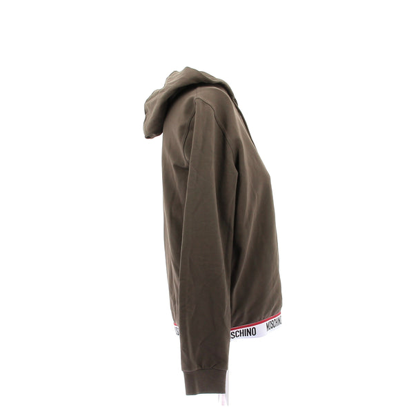 Sweatshirt à zip et capuche kaki