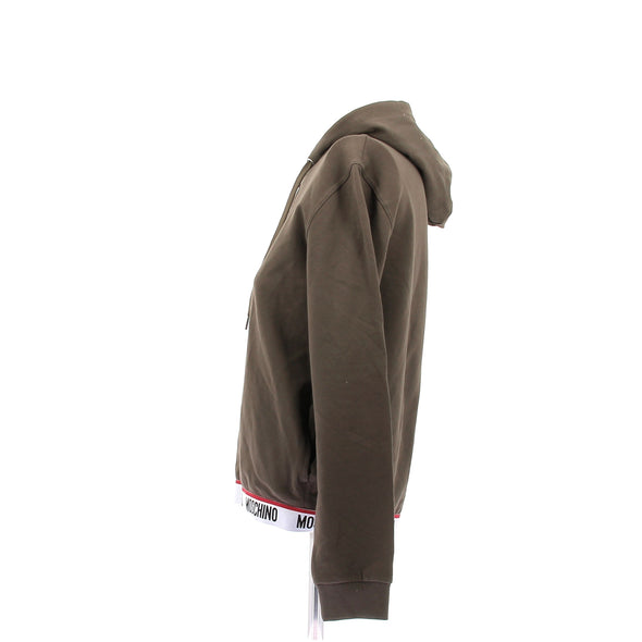 Sweatshirt à zip et capuche kaki
