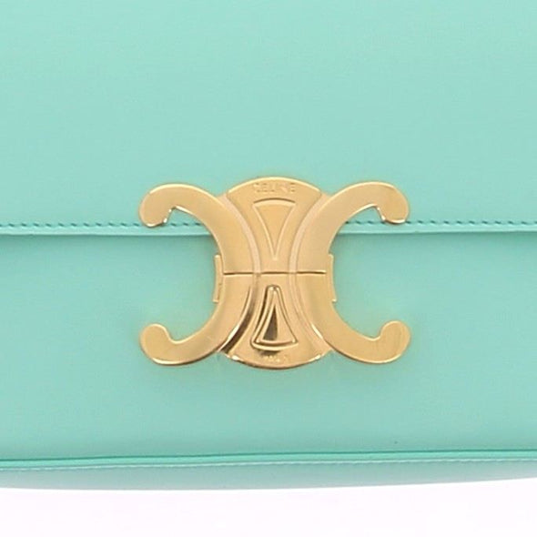 Sac à main "Triomphe" en cuir turquoise