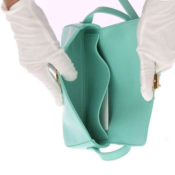 Sac à main "Triomphe" en cuir turquoise