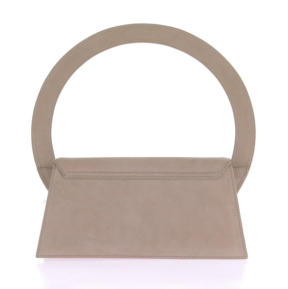 Sac à main beige "Le sac Rond" en daim