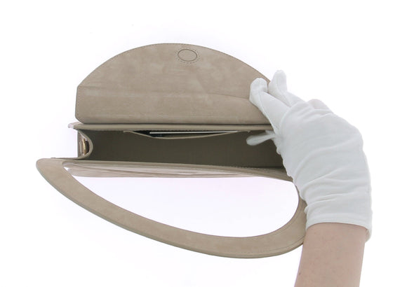 Sac à main beige "Le sac Rond" en daim