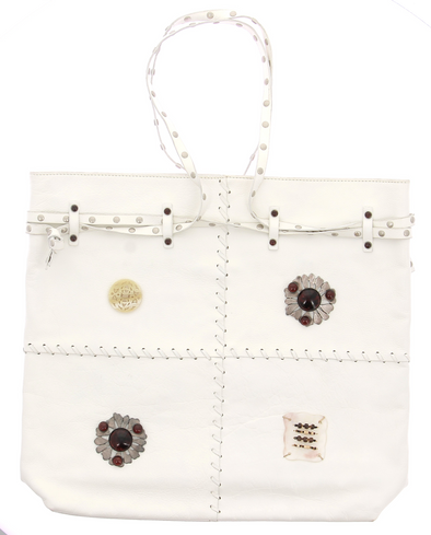 Sac blanc imprimé fleur