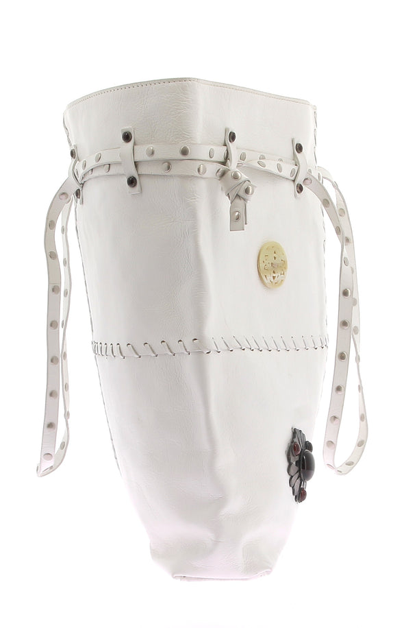 Sac blanc imprimé fleur