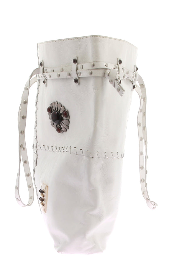 Sac blanc imprimé fleur