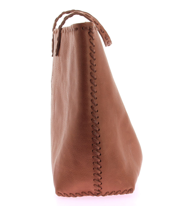 Sac cabas marron imprimé couronne