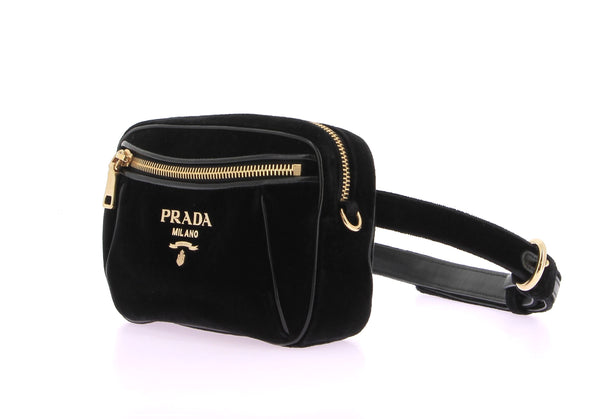 Sac ceinture noir en velours