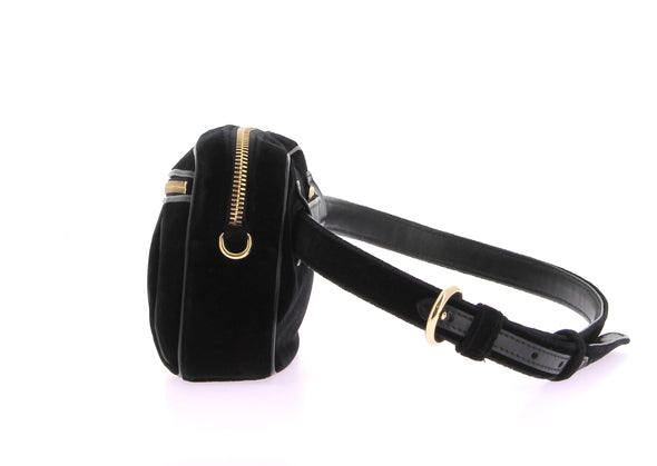 Sac ceinture noir en velours