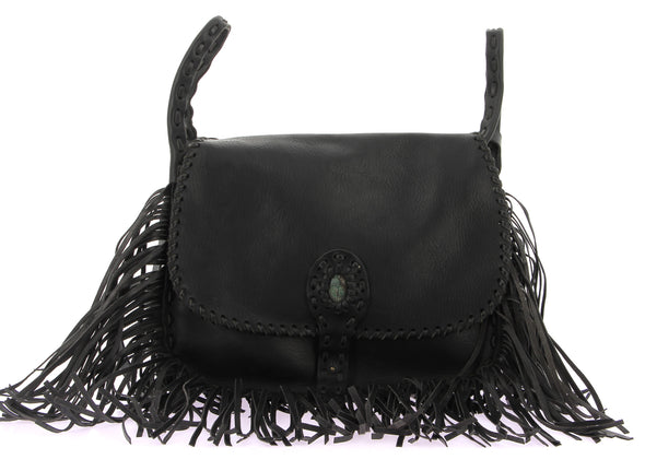 Sac noir à franges