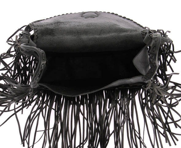 Sac noir à franges