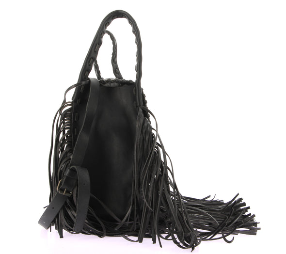 Sac noir à franges