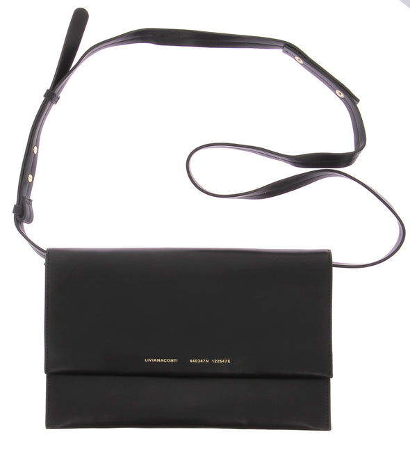 Sac pochette en cuir vegan noir