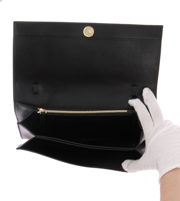 Sac pochette en cuir vegan noir