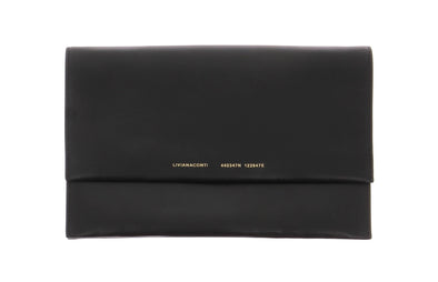 Sac pochette en cuir vegan noir