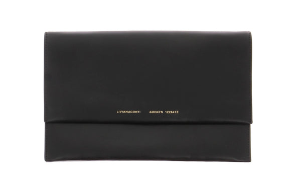 Sac pochette en cuir vegan noir