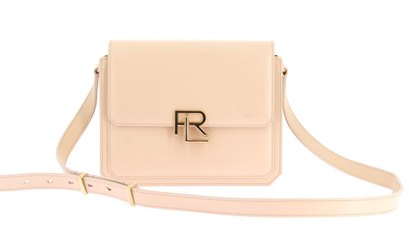 Sac à bandoulière beige "RL 888" en cuir Box Calf