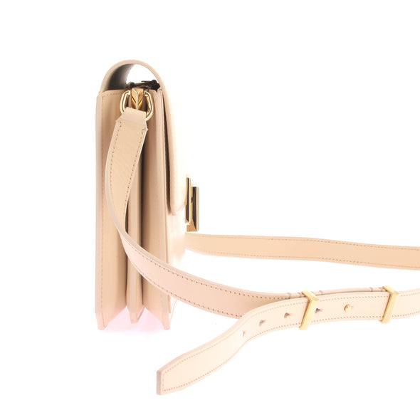 Sac à bandoulière beige "RL 888" en cuir Box Calf