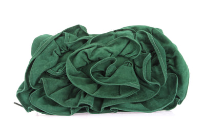 Sac vert en daim à fleur "Nadja"