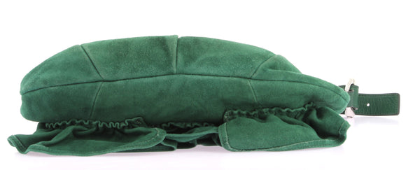 Sac vert en daim à fleur "Nadja"