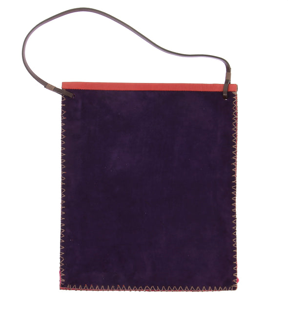 Sac violet et marron en daim