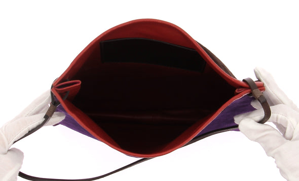 Sac violet et marron en daim