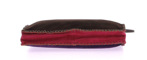 Sac violet et marron en daim