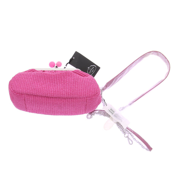 Pochette en raphia rose "Fortuna"