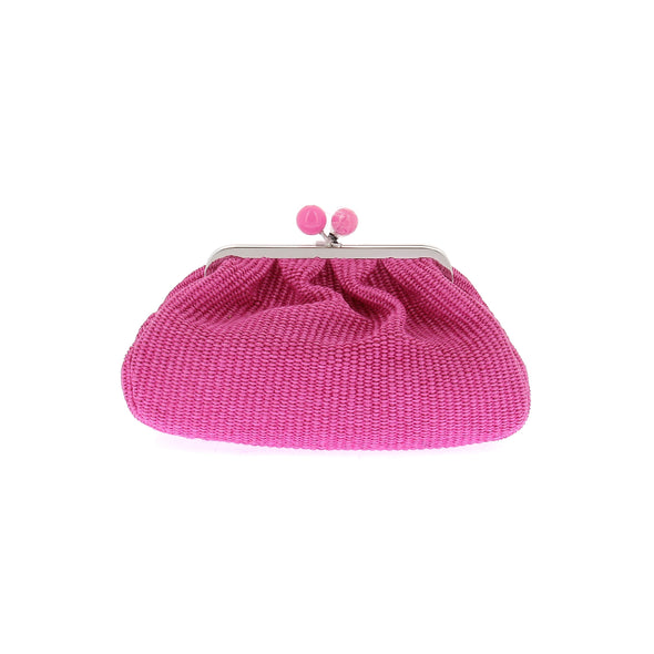 Pochette en raphia rose "Fortuna"