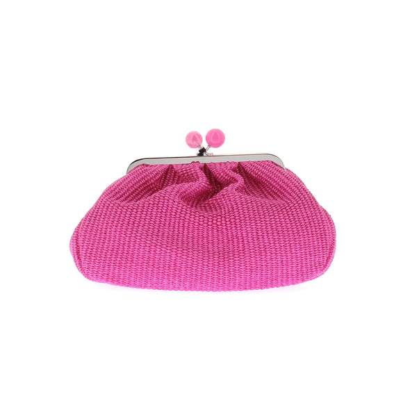 Pochette en raphia rose "Fortuna"