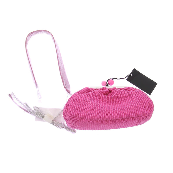 Pochette en raphia rose "Fortuna"