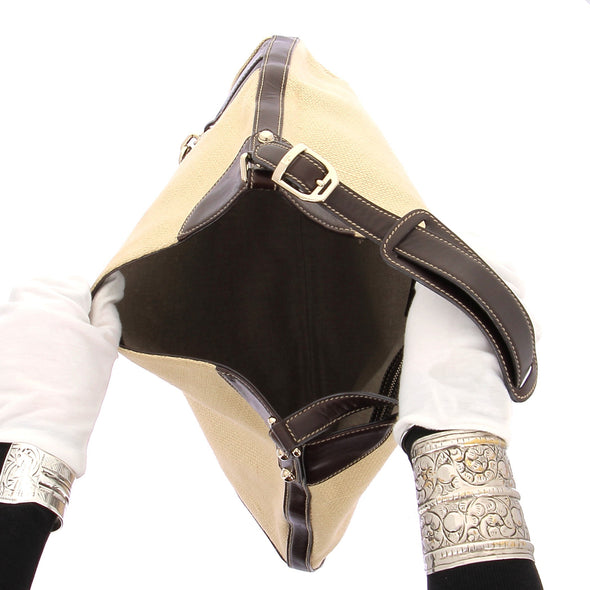 Cabas en toile et cuir