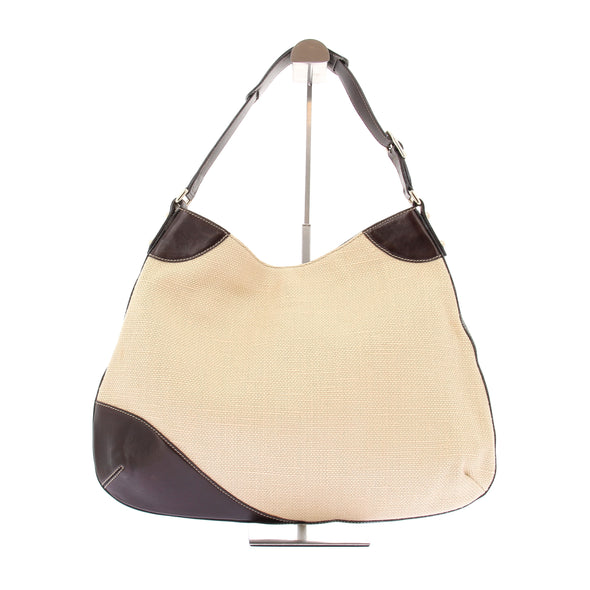 Cabas en toile et cuir