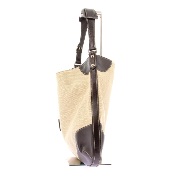 Cabas en toile et cuir