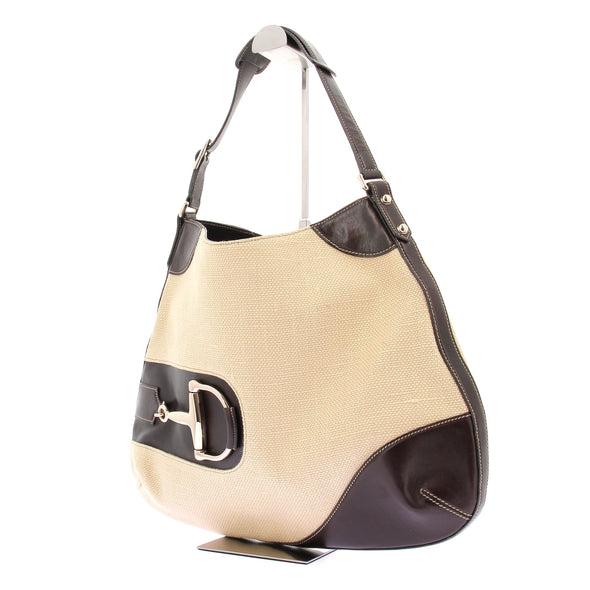 Cabas en toile et cuir