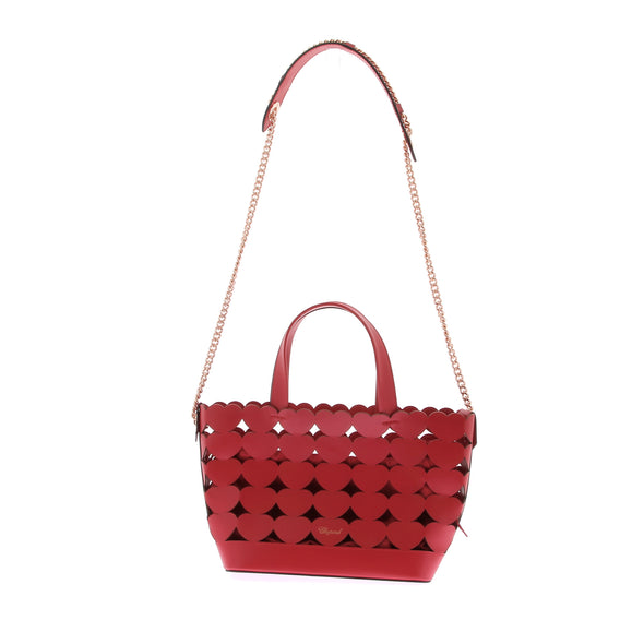 Sac Cabas en cuir rouge