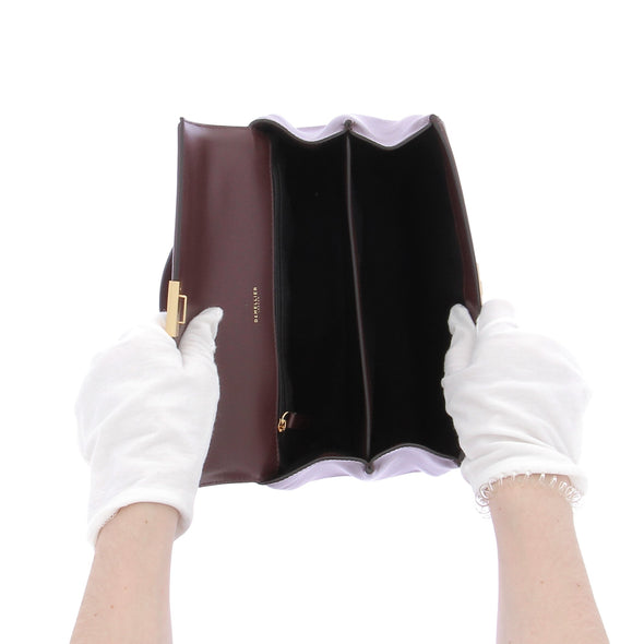 Sac à main en cuir bordeaux