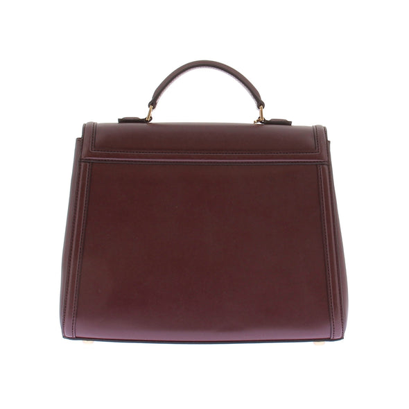 Sac à main en cuir bordeaux