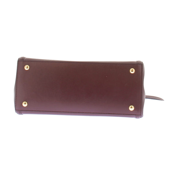 Sac à main en cuir bordeaux