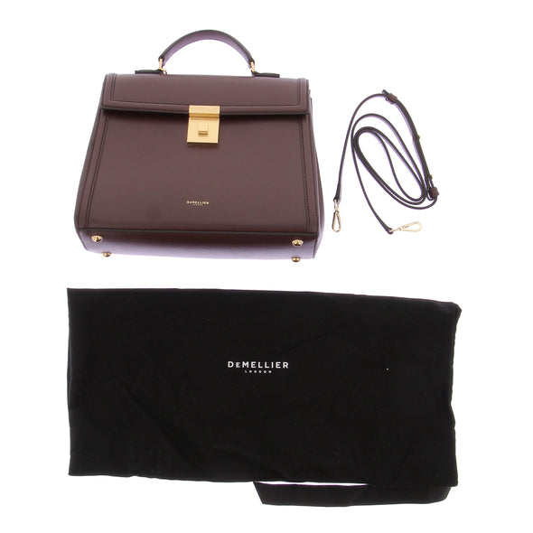 Sac à main en cuir bordeaux