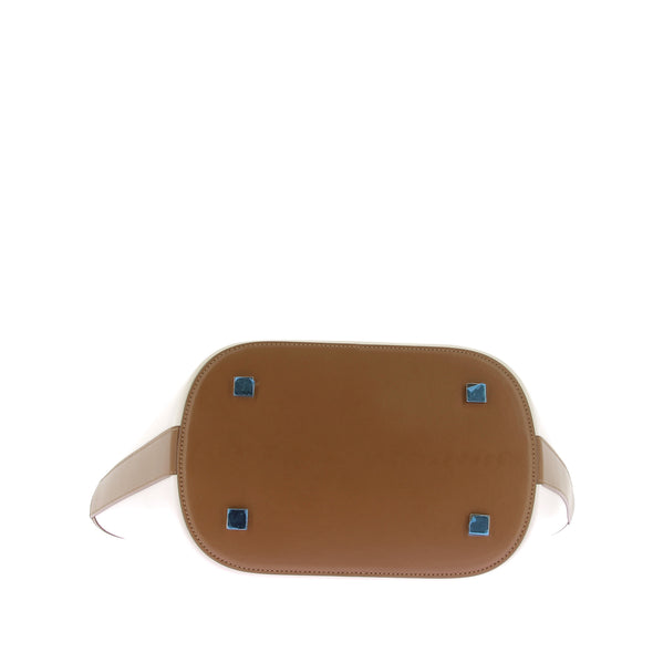 Sac "Riviera" en cuir écru et marron