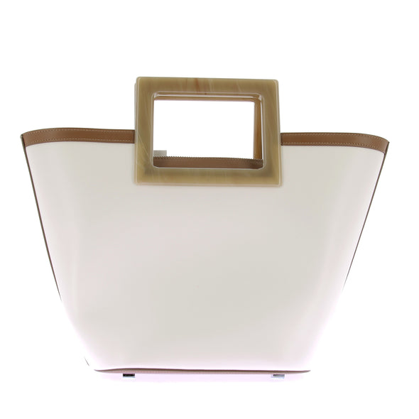 Sac "Riviera" en cuir écru et marron