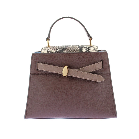 Sac à main en cuir bordeaux