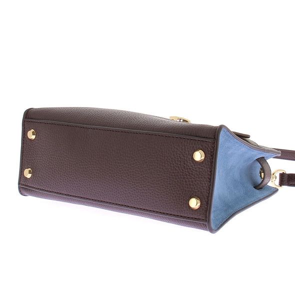 Sac à main en cuir bordeaux