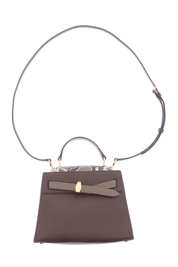 Sac à main en cuir bordeaux