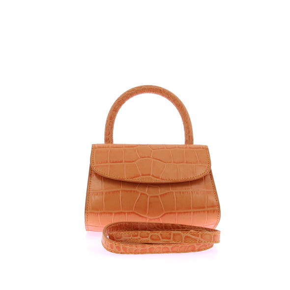 Mini sac à main en cuir orange