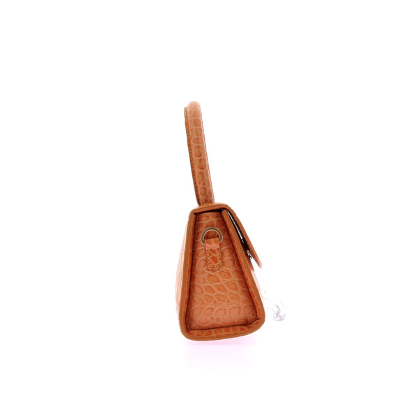 Mini sac à main en cuir orange