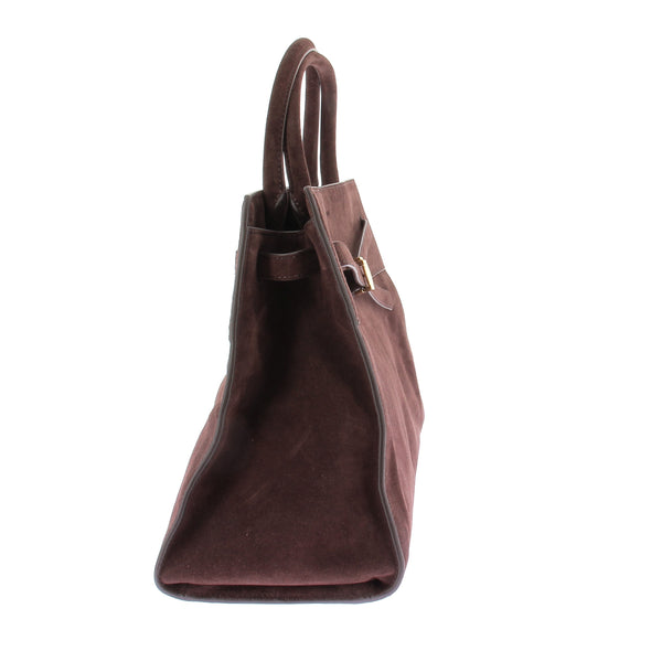 Sac cabas en daim marron