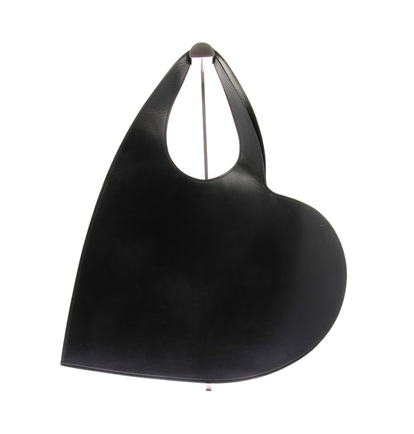 Sac coeur en cuir noir