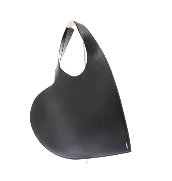 Sac coeur en cuir noir